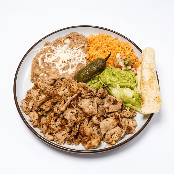 Carne asada street tacos with rice and beans