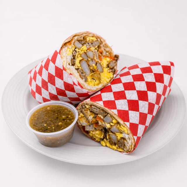 Sausage Breakfast Burrito.