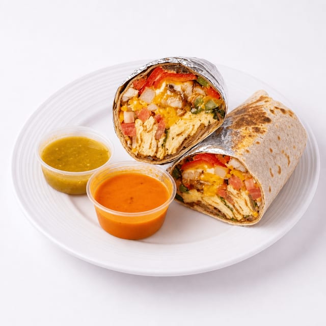 Veggie Fajita Breakfast Burrito.